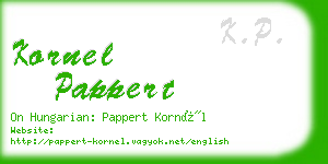 kornel pappert business card